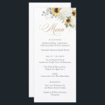 Elégant blanc Hydrangea Sunflowers Menu Mariage<br><div class="desc">Floral Blanc Hydrangea Green Menu Mariage. Elégante Hydrangée Florale et Sunflowers Carte Mariage Menu</div>
