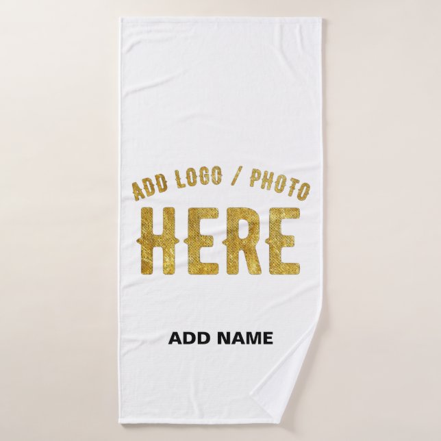 ÉLÉGANT BLANC PERSONNALISABLE MODERNE MARQUE VÉRIF (Serviette de bain)