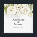 Élégant blanc Rose & Or moderne Mariage Magnet<br><div class="desc">Une façon idéale de célébrer votre journée spéciale et de garder vos invités en sécurité! Consultez nos articles correspondants : https://www.zazzle.com/store/bdp_designs/products?cg=196448434588051810</div>