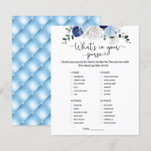 Elégant bleu bleu floral Ce qui est dans votre sac