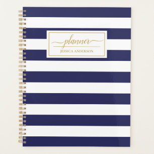 Elégant bleu marine Blancs Motif