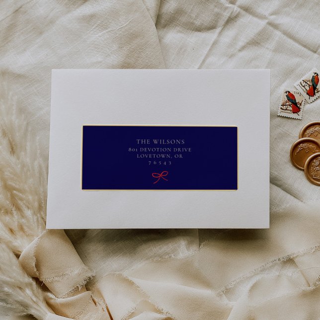 Élégant bleu Noël Étiquettes de adresse invités (Elegant Blue Christmas Guest Address Labels)