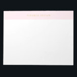 Élégant Bloc-notes rose minimaliste chic 11x8.5<br><div class="desc">Élégant Bloc-notes rose minimaliste chic 11x8.5. Design minimaliste élégant avec une police moderne sur rose vif. Super tendance,  classe,  raffiné. L'or n'est pas de l'or réel mais de la couleur.</div>