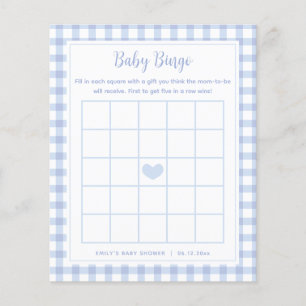 Elégant Blue En vichy Baby shower garçon Bingo Jeu
