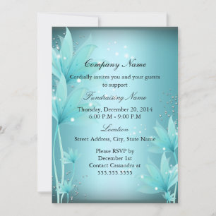 Elégant Blue Floral collecte de fonds Invitation