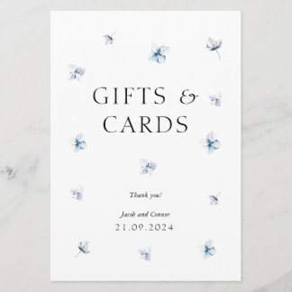 Élégant Blue Hydrangea Wedding Cadeaux & Cartes Si