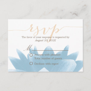 Élégant Blue Lotus Floral Mariage RSVP réponse