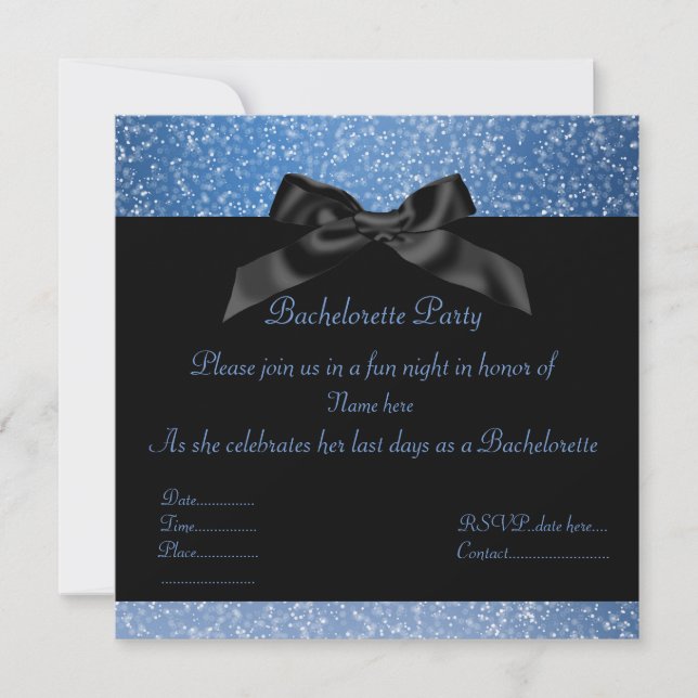 ÉLÉGANT BLUE PARTY INVITATION (Devant)