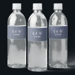 Elégant Blue Romantic Water Bottle Étiquette Set<br><div class="desc">Customisé chic Mariage Étiquettes bouteille d'eau bouteille. Afficher les éléments correspondants dans la collection de Mariages romantiques Bleus Élégants.</div>