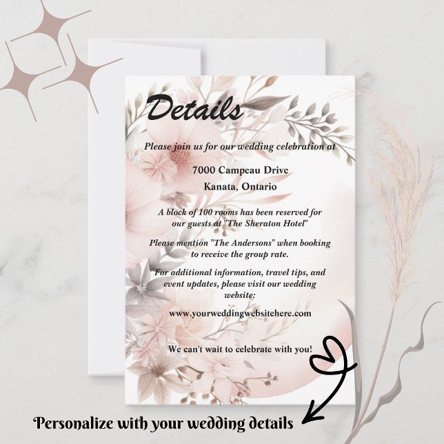 Elegant Blush & Beige Boho Floral Détails Mariage (Set the tone for your romantic celebration with our elegant boho blush & beige wedding suite)