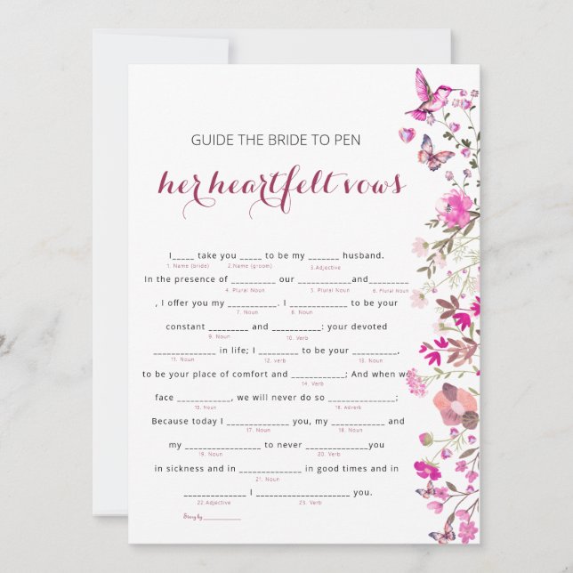 Élégant Blush Bride Heart Vows Jeu (Devant)