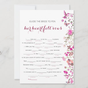 Élégant Blush Bride Heart Vows Jeu