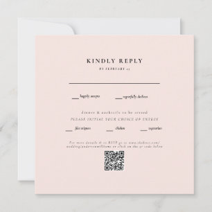 Elegant Blush Carré Mariage QR Code RSVP