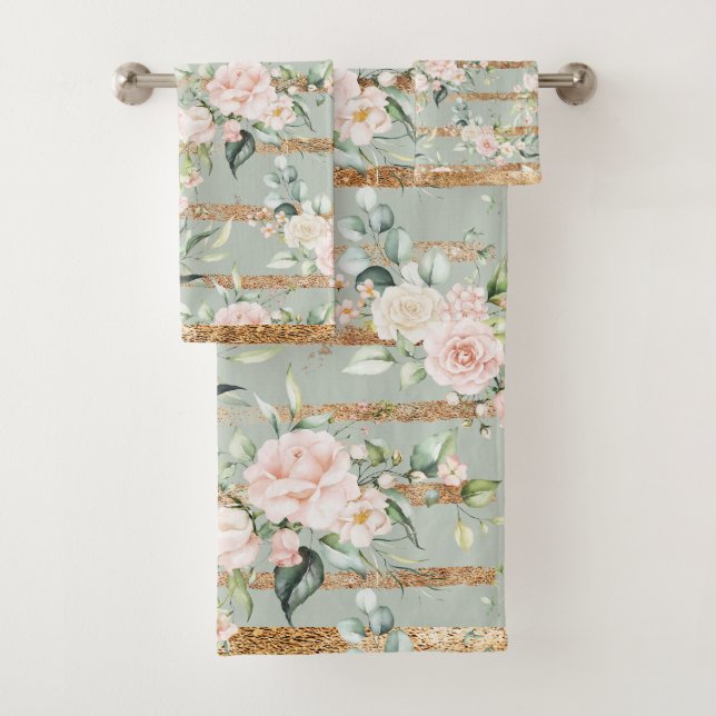 Elégant Blush Eucalyptus Sage Vert Or (En situation)