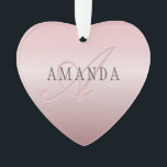 Elégant Blush Faux Rose Gold | Nom et monogramme<br><div class="desc">Élégant monogramme personnalisé.</div>