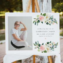 Élégant Blush Floral Celebration of Life Funeral