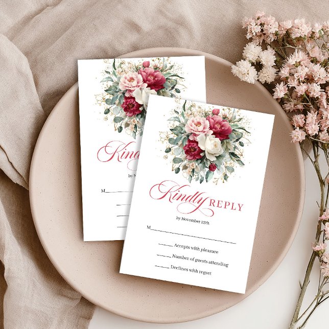Elegant blush floral wedding RSVP enclosure (Elegant blush floral wedding RSVP enclosure

)