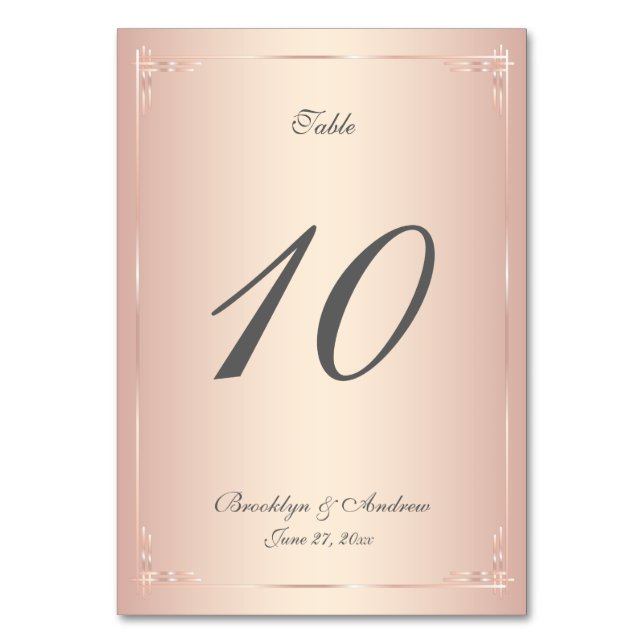 Elégant Blush Mariage Numéro de table (Par défaut)