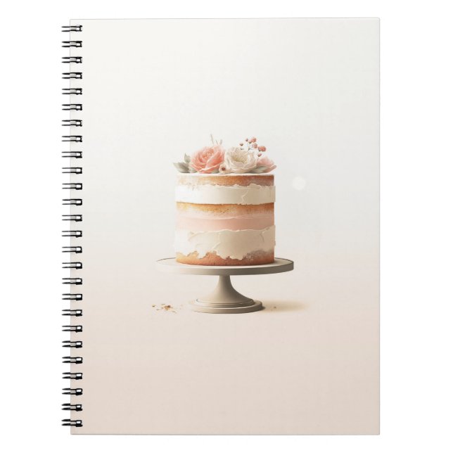 Elégant Blush Peach Floral Cake Mariage livre d'or (Devant)