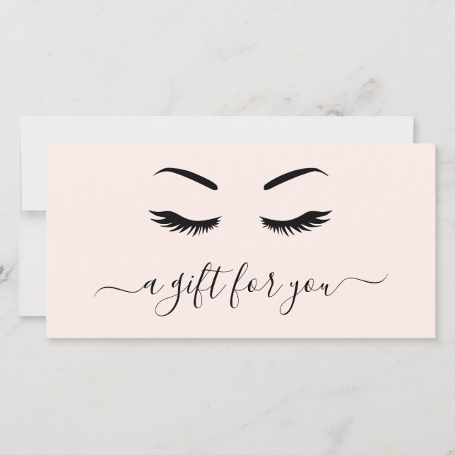 Élégant Blush Pink Lashes Certificat cadeau (Devant)