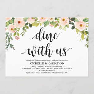 Elégant Blush Post Mariage Brunch Invitation Card