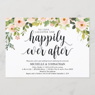 Elégant Blush Post Mariage Brunch Invitation Card