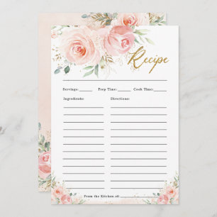 Elégant Blush Rose Floral Bridal Apporter Carte de
