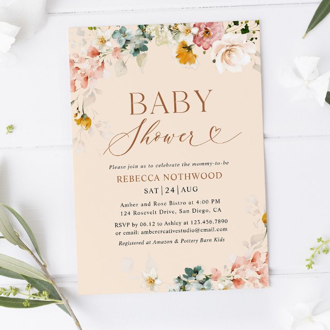 Elegant Boho Baby shower Invitation (Créateur téléchargé)