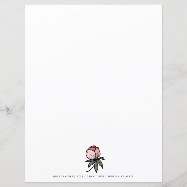 Élégant Boho Botanique Floral Rose (Devant)