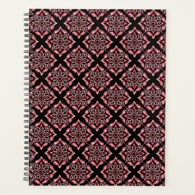 Elégant Boho Chic motif floral géométrique (Devant)