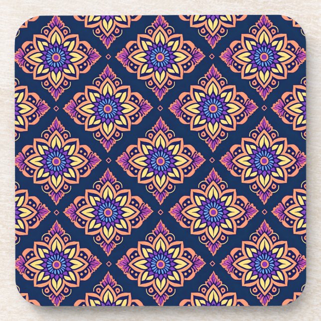 Élégant Boho Dessous de verre floraux - Ensemble d (Devant)