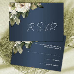 Elégant Boho Dusty Blue et mariage Rose RSVP