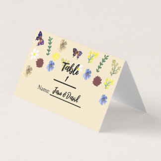 Elégant Boho Fleur sauvage Eggshell Cartes de Plac