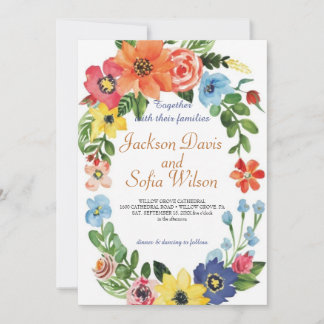Elegant Boho Fleur sauvage Faire-part de mariage