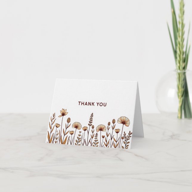 Élégant Boho Fleur Sauvage Merci (Devant)
