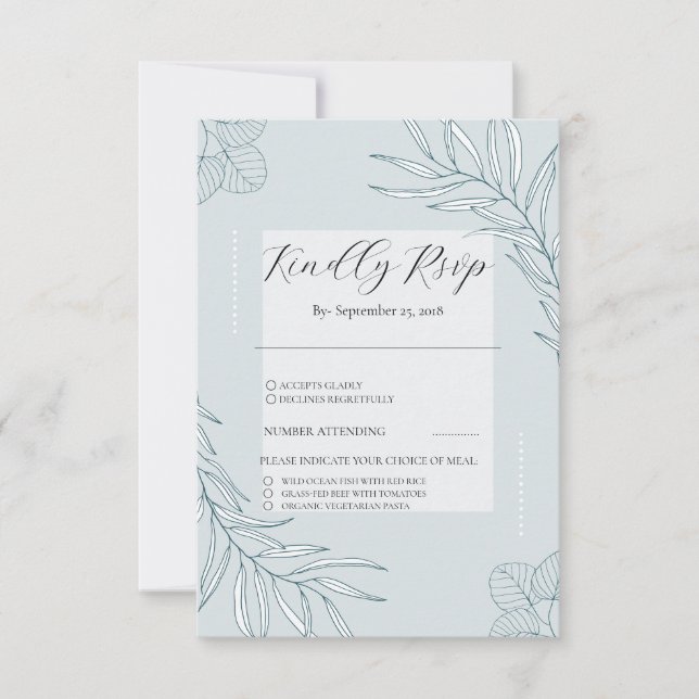 élégant Boho Fleur sauvage Wedding RSVP (Devant)