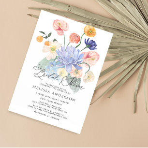 Elégant Boho Floral Bridal Shower Invitation
