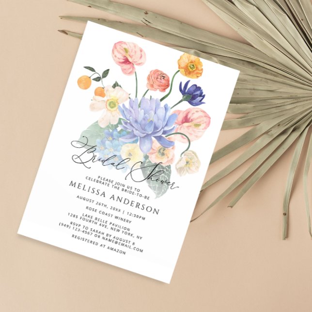 Elégant Boho Floral Bridal Shower Invitation (Créateur téléchargé)