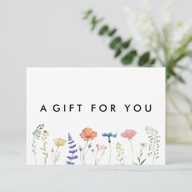 Elegant Boho Floral Fleur sauvage certificat cadea (Debout devant)