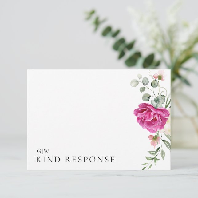Elégant Boho Floral Wedding Cartes RSVP (Debout devant)