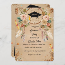 Elegant Boho Graduation Carte d'invitation