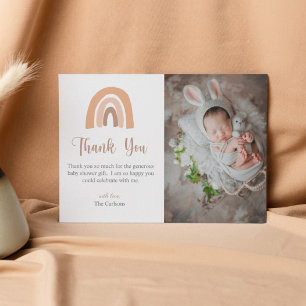Elégant Boho Rainbow Baby shower Carte de remercie