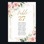 Élégant boho rose vif numéro de table avec des nom<br><div class="desc">Joignez les invités pour votre mariage avec ce design charmant pour numéro de table avec les noms des invités avec ces adorables Watercolor peint à la main rose vif fleurs roses pivoines mélangé sauge eucalyptus vert tissé autour de cadre faux or et combiné écriture de script moderne. Montrez-leur qu'ils votre...</div>