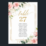 Élégant boho rose vif numéro de table avec des nom<br><div class="desc">Joignez les invités pour votre mariage avec ce design charmant pour numéro de table avec les noms des invités avec ces adorables Watercolor peint à la main rose vif fleurs roses pivoines mélangé sauge eucalyptus vert tissé autour de cadre faux or et combiné écriture de script moderne. Montrez-leur qu'ils votre...</div>