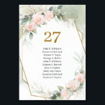 Élégant boho rose vif numéro de table avec des nom<br><div class="desc">Joignez les invités pour votre mariage avec ce design charmant pour numéro de table avec les noms des invités avec ces adorables Watercolor peint à la main rose vif fleurs roses pivoines mélangé sauge eucalyptus vert tissé autour de cadre faux or et combiné écriture de script moderne. Montrez-leur qu'ils votre...</div>