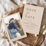 Elegant Boho Save the Date Photo Minimaliste<br><div class="desc">Mariage Boho Terracotta Enregistrer les cartes de dates qui ont une photo sur le devant. Les cartes Save the Date contiennent une typographie de script moderne,  lettrée à la main,  qui sont élégantes,  simples et modernes à utiliser après que vous minimaliste simple célébration de mariage.</div>