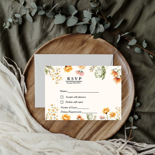 Elegant Boho Weadow wifleur RSVP mariage (Créateur téléchargé)