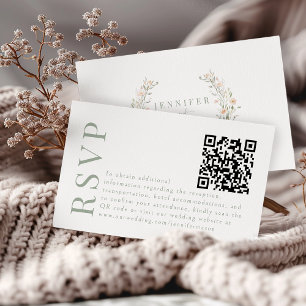 Elegant Boho Wedding RSVP QR cartes de code