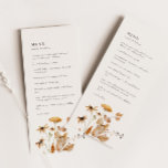 Elégant bois moderne automne Mariage Floral Menu<br><div class="desc">Élégant menu Mariage à la florale de Woodland Fall - parfait pour la fin de l'été ou mariage de automne</div>