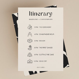 Elégant Bold Floral Mariage Itinéraire Timeline